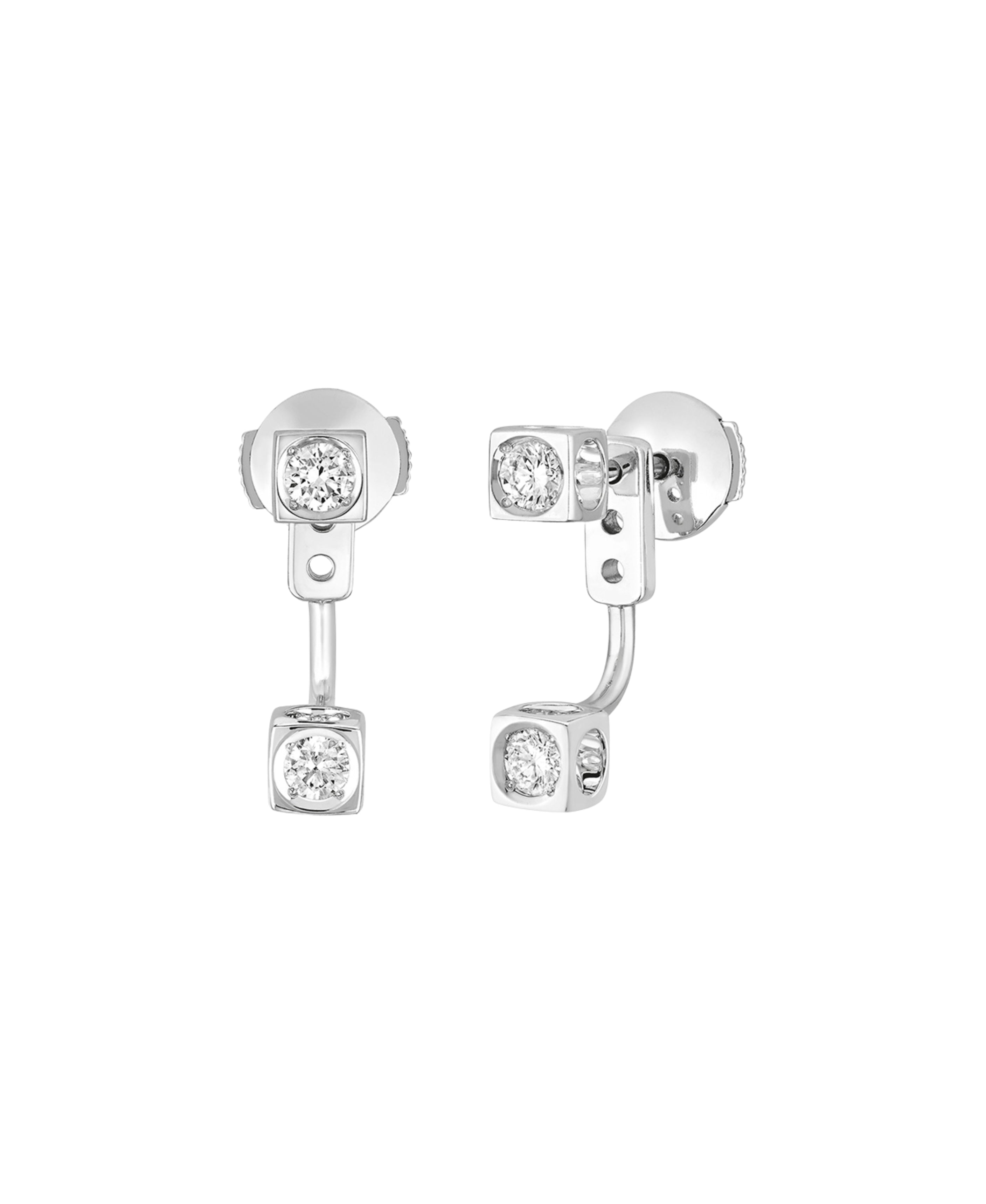 Pendientes Le Cube Diamant Dinh Van en Oro Blanco y Diamantes - 808412