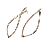 Pendientes Mattioli Navettes Con Diamantes Marrones En Oro Rosa | MOR75006B