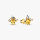 Pendientes Pandora de Botón Abeja Miel | 264559C01
