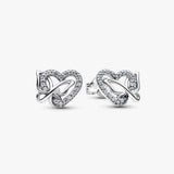 Pendientes Pandora de Botón Corazón y Mariposa Entrelazados | 294476C01