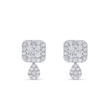 Pendientes de oro blanco 18K con diamantes y diseño geométrico