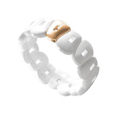 Pulsera Mattioli Puzzle En Ceramica Blanca y Oro Rosa | MBR054C152XRS