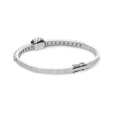 Pulsera Rígida Diamantes y Esmeralda en Roseta Talla Esmeralda