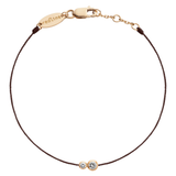 Pulsera Infinite Diamante de Redline Oro Rosa Hilo Cafe