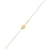 Pulsera Hoja con Diamante en Oro Amarillo