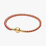 Pulsera Pandora de cadena de caja trenzada Dorada | 563816C01-20