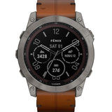 GARMIN Fēnix 7X Sapphire Solar 51 mm Titanio con Correa de Cuero | 010-02541-19
