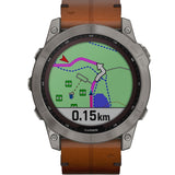 GARMIN Fēnix 7X Sapphire Solar 51 mm Titanio con Correa de Cuero | 010-02541-19