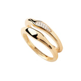 Set de Anillos PDPAOLA Onda Plata Baño Oro | AN01-C21