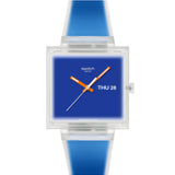 Swatch What If See Thru Blue 41.80 Mm | SO38K701