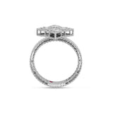 Anillo Roberto Coin Princess Flower Pequeño Oro Blanco Con Diamantes