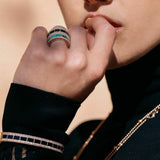 Brazalete Roberto Coin Art Decó Con Jade Negro y Diamantes