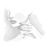 Alianza de Oro Amarillo Ovalada con Diamante