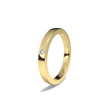Alianza de Oro Amarillo Cuadrada con Diamante