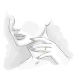 Alianza de Oro Amarillo Cuadrada con Diamante