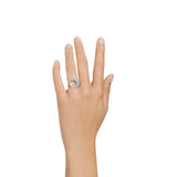 Anillo Abierto Luna SWAROVSKI Blanco con Baño de Rodio | 5666176