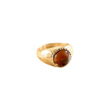 Anillo AGATHA París N° 13 Dorado Con Cabujón Ámbar | 02280105-236