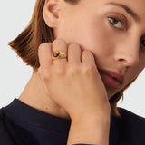 Anillo AGATHA París N° 13 Dorado Con Cabujón Ámbar | 02280105-236