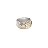 Anillo AGATHA París N° 13  Pavé Bicolor Con Circonita XXL | 02280104-879