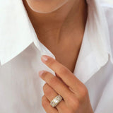 Anillo AGATHA París N° 13  Pavé Bicolor Con Circonita XXL | 02280104-879