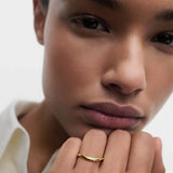 Anillo Air PDPAOLA Plata de Ley con Baño de Oro 18K y Circonitas | AN01-E59