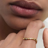 Anillo Air PDPAOLA Plata de Ley con Baño de Oro 18K y Circonitas | AN01-E59