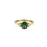 Anillo Solitario AGATHA París Lauren Dorado Con Circonita Verde Vintage  |  2240450-658