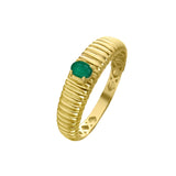 Anillo Gallonado LECARRÉ Oro con Esmeralda Oval | GA197ES