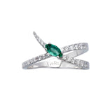 Anillo Gold&Roses Jardín de Aire Oro Blanco Esmeralda y Diamantes | GR-463.1EM