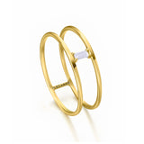Anillo LECARRÉ Oro Doble Diamante Baguette | GA187OA