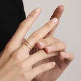 Anillo LECARRÉ Oro Doble Diamante Baguette | GA187OA