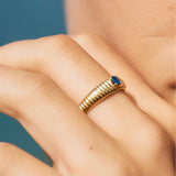 Anillo LECARRÉ Oro Gallonado con Zafiro Oval | GA197ZA