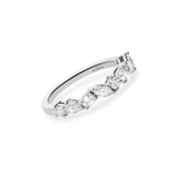 Anillo Media Alianza Oro Blanco y Diamantes Multitalla