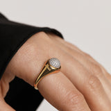 Anillo PDPAOLA Pavé Moon Plata Baño Oro | AN01-B21