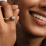 Anillo PDPAOLA Pavé Moon Plata Baño Oro | AN01-B21