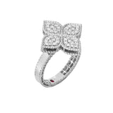 Anillo Roberto Coin Princess Flower Oro Blanco Con Diamantes - ADR777RI0643