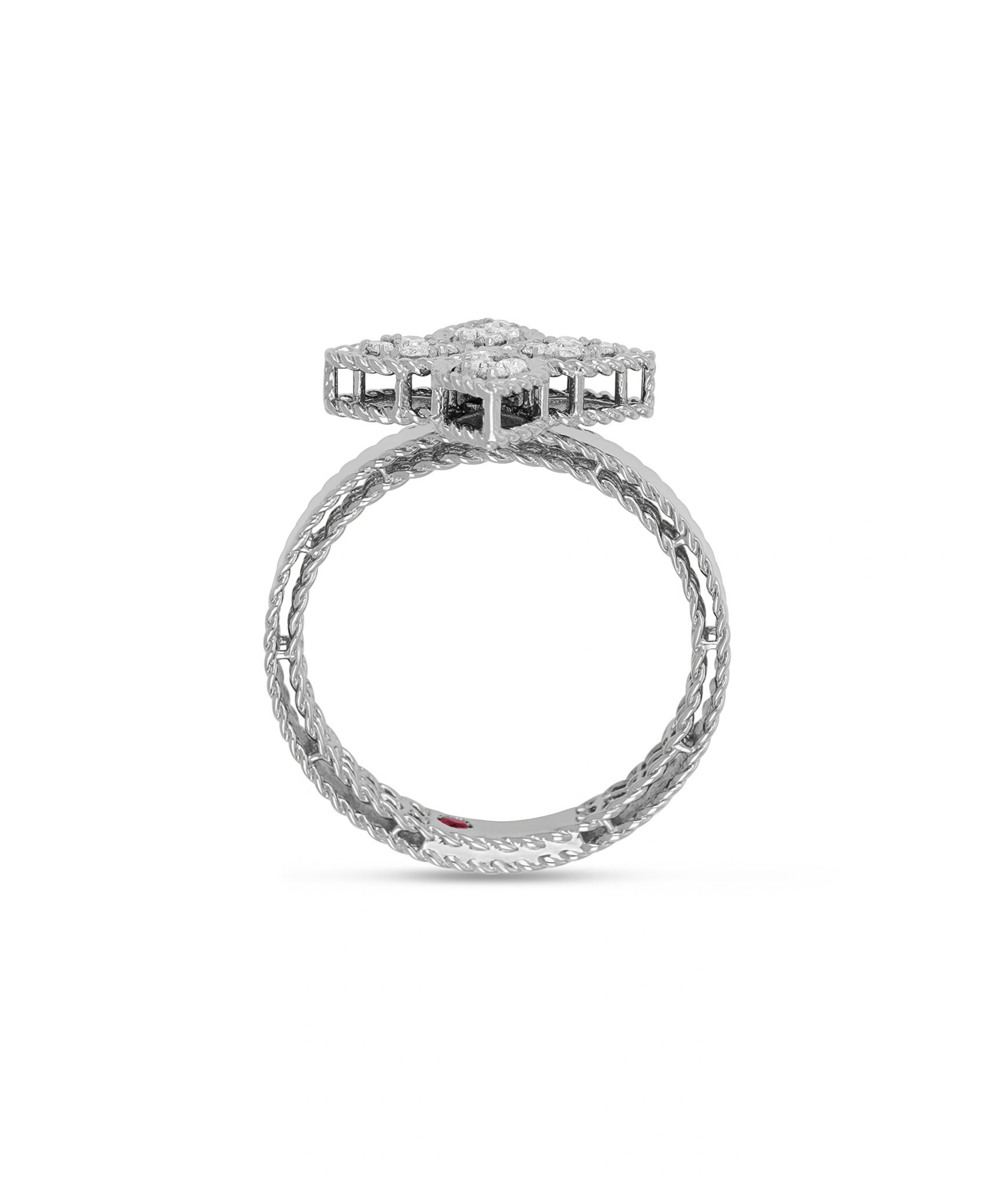 Anillo Roberto Coin Princess Flower Pequeño Oro Blanco Con Diamantes | ADR777RI0639