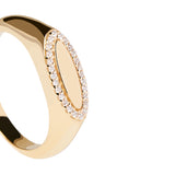 Anillo PDPAOLA Sello Lace Plata Baño Oro | AN01-629