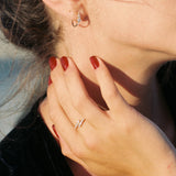 Anillo LeCarré Media Alianza Doble de Diamantes