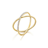 Anillo LeCarré Cruzado Oro Amarillo y Diamantes