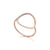 Anillo LeCarré Círculo Grande Oro Rosa y Diamantes