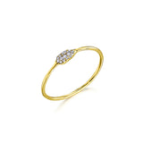 Anillo LeCarré Motivo Central Mini Oro y Diamantes