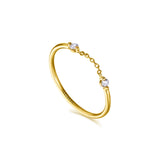 Anillo LeCarré Abierto con Cadena Oro y Topacios