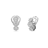 Aros Oro Blanco con Triple Motivo de Diamantes