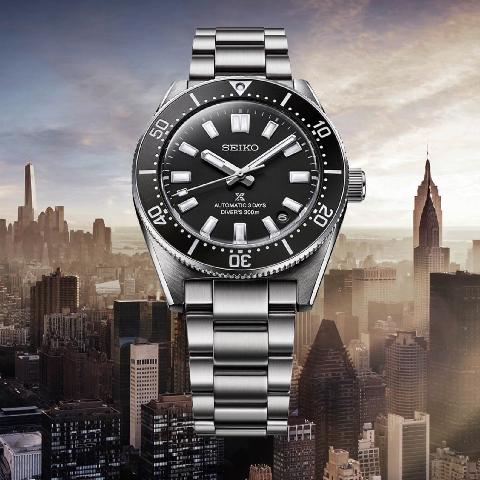 seiko prospect de buceo con fondo urbano