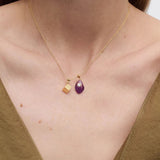 Charm Colgante Amatista Balance PDPAOLA Plata con Baño de Oro 18K | CH01-260-U