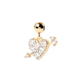 Charm Colgante Corazón Flecha PDPAOLA Plata con Baño de Oro 18K | CH01-090-U