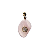 Charm Colgante Cuarzo Rosa Love PDPAOLA Plata con Baño de Oro 18K | CH01-254-U