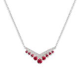 Colgante Chaumet Joséphine Aigrette Oro Blanco 18K Rubíes y Diamantes | 085531
