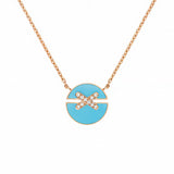 Colgante Chaumet Jeux de Liens Harmony S Oro Rosa 18K Turquesa y Diamantes | 084956